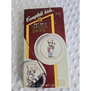 Vintage Campbell Kids Set Of 2 Spoon Drips Spoon Rests 1993 Westwood Ceramic 4"